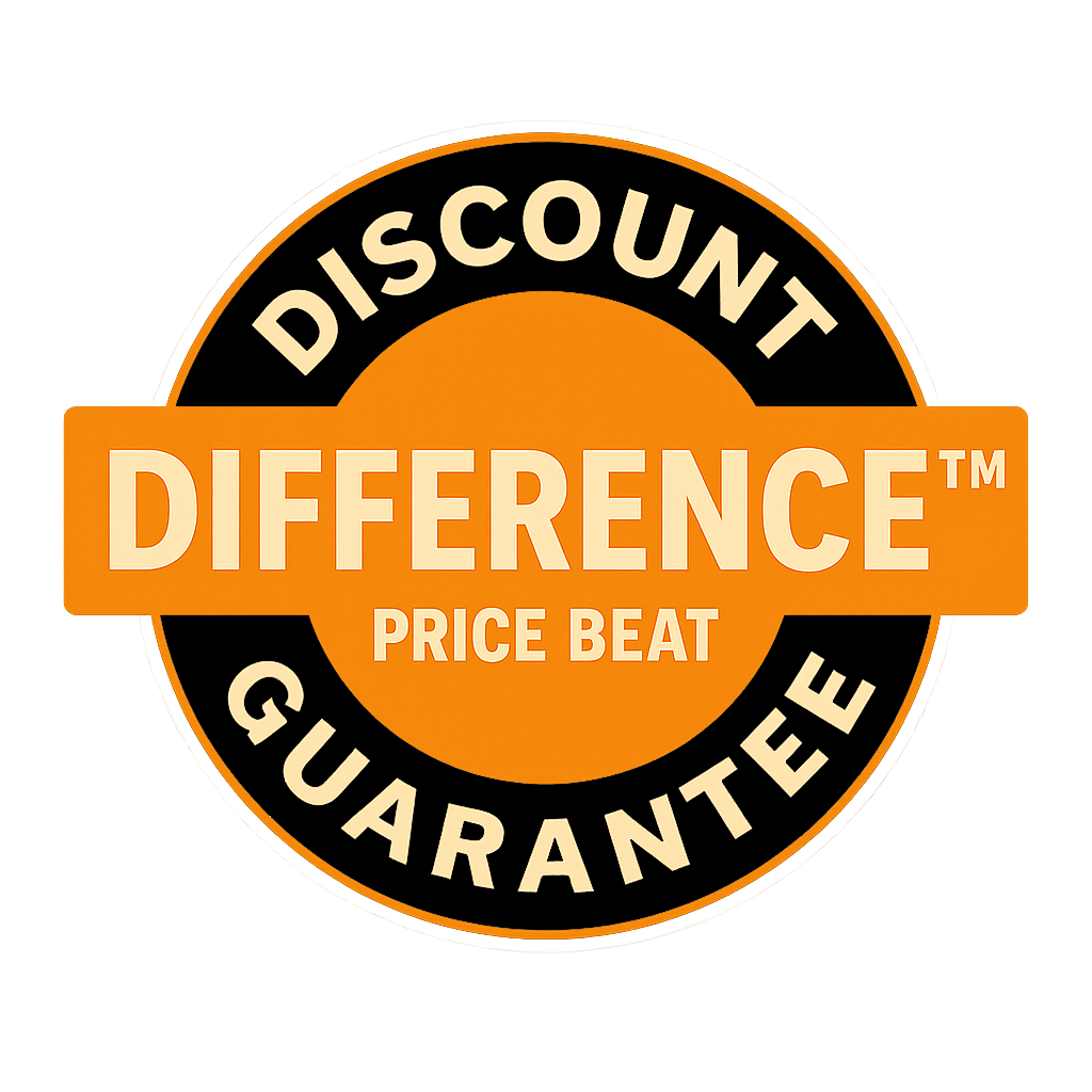 Experience the Discount Difference 1 Discount Difference Price Beat Guarantee Sticker